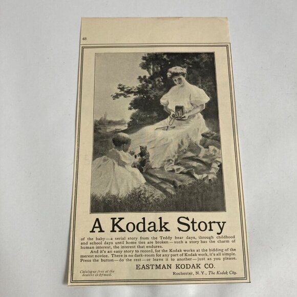 Antique 1907 Kodak Newspaper Advertisement Ad Eastman Photography Vintage - Picture 1 of 4